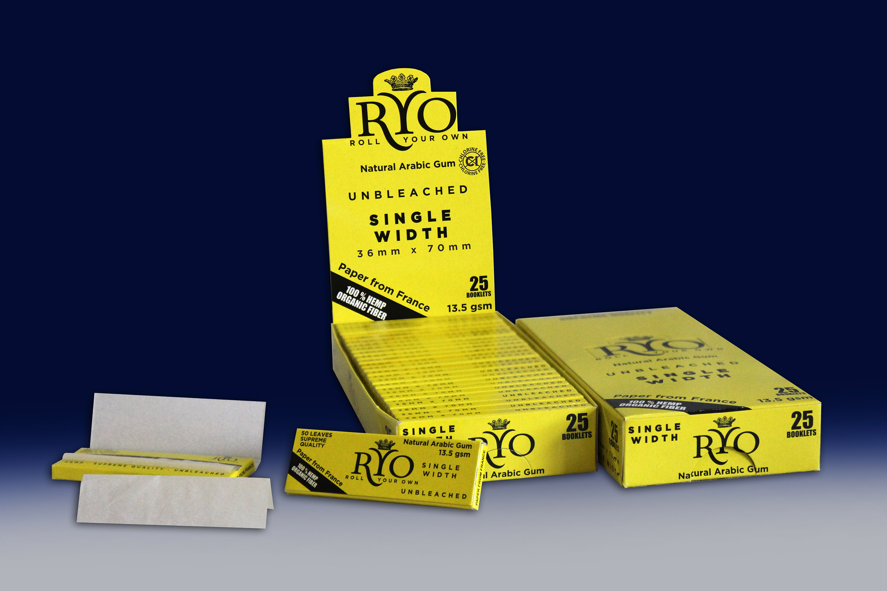 נייר גלגול מבית ROLLO  טבעי  100% בינוני HEMP ORGANIC