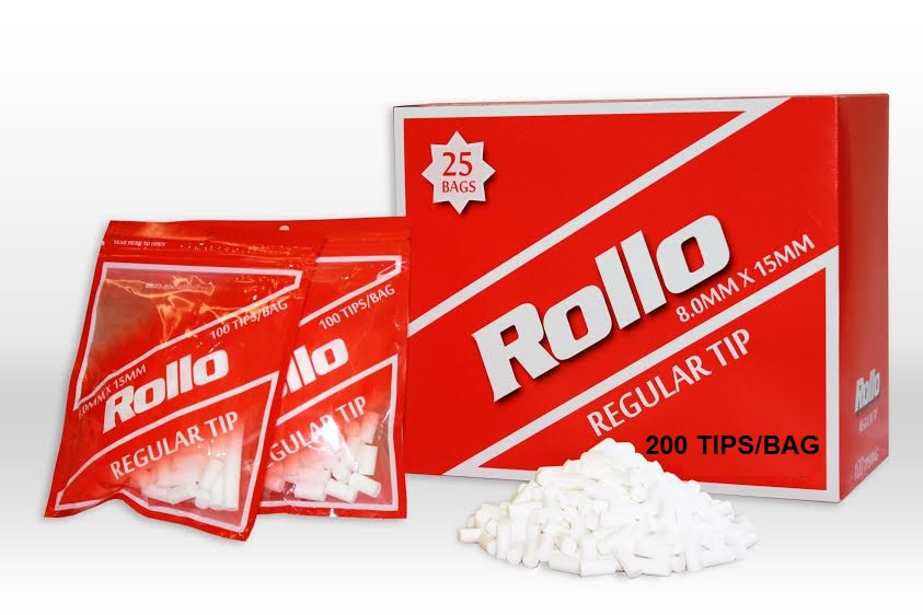 פילטר כותנה לסיגריה ROLLO איכותי 8 מ"מ אורך 15 מ"מ